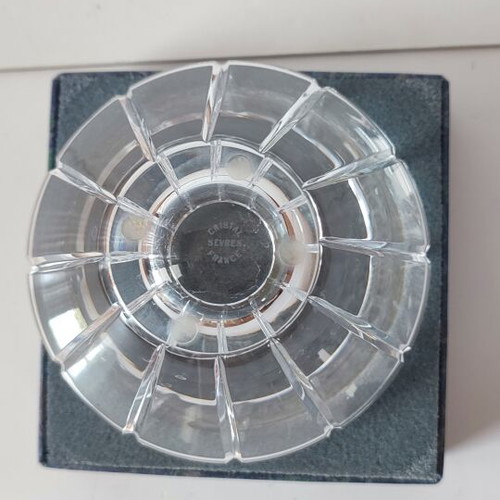 Cristal de Sèvres lead crystal bowl ashtray with Saint-Louis box