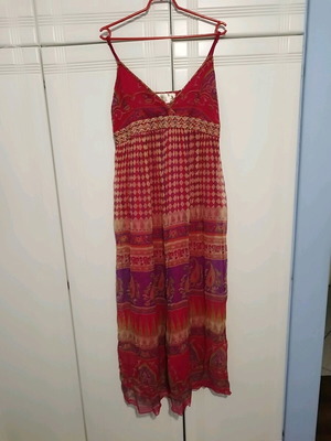 Dress like new, multicolor, boho/ethnic with paisley and geometric patterns, one size