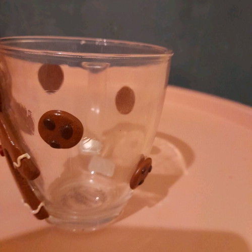 Christmas cup handmade with gingerbread figure