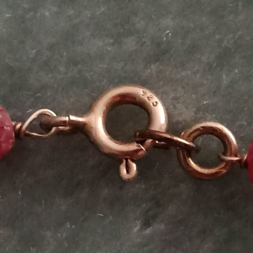 Silver gold-plated bracelet with rubies and pearl like new