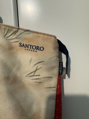 Τσάντα tote Santoro Gorjuss μεταχειρισμένη, μεγάλη χωρητικότητα, μπεζ και κόκκινη