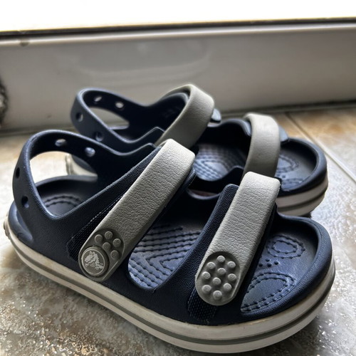 Crocs kids sandals blue and grey size C7 23-24