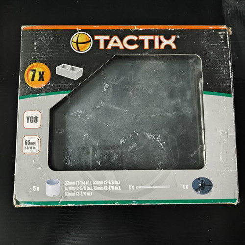 Tactix hole saw set like new, 5 sizes for metal brick tile