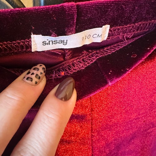 Sinsay velvet pants used, size 110 cm, age 5, burgundy, flared