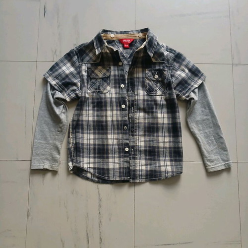 Shirt like new for boys 3-4 years, gray and blue, 98 cm