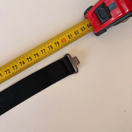 Women's black elastic belt with beads used, size 80