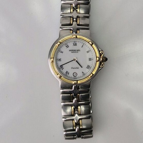 Raymond Weil Parsifal 9190 μεταχειρισμένο δίχρωμο ρολόι quartz