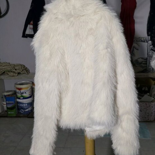 Kate London white faux fur jacket slightly used with small stain