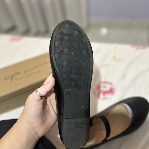 Ballerina shoes with elastic band, size 41, black