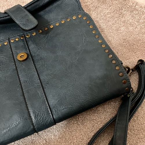 Women's petrol bag with studs like new, crossbody