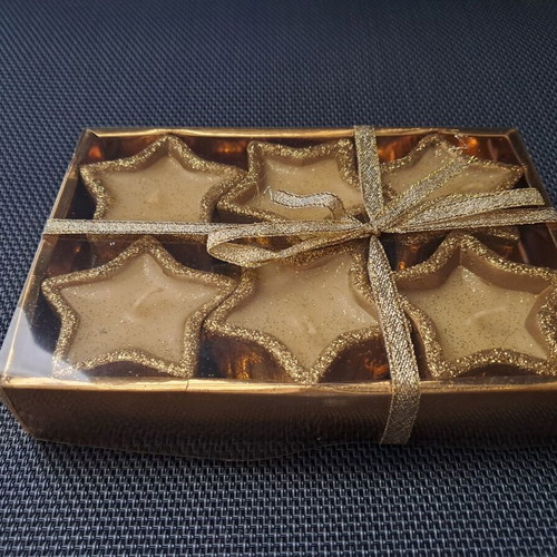 Christmas star-shaped tealight candles pack of 6 new