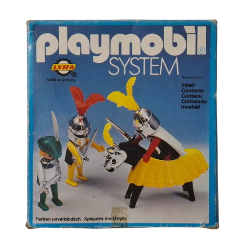 Vintage Lyra Playmobil 3568/L Knights set used, 1980s Greek