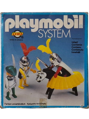 Vintage Lyra Playmobil 3568/L Knights set used, 1980s Greek