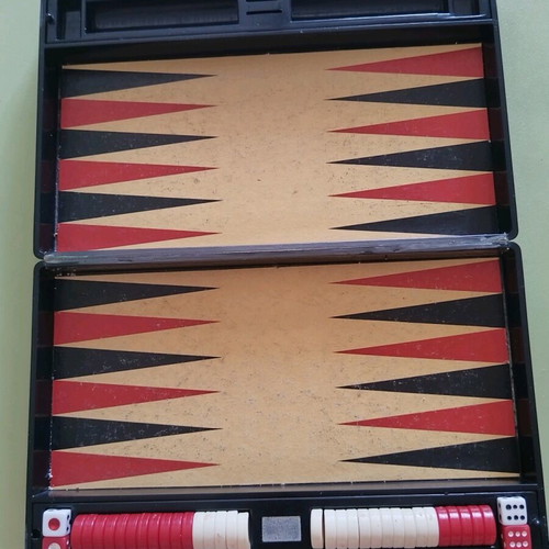 Backgammon travel vintage used, Epoch Book Game Series 1977
