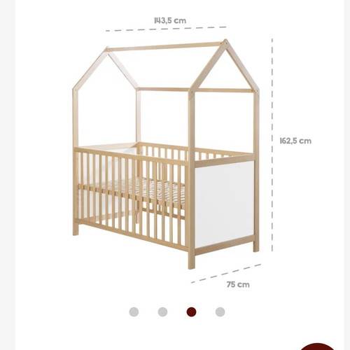 Homy Plus baby cot with Coco Latex 10 cm mattress