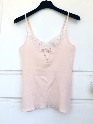 Malizia Vintage Lingerie Top with Lace, Like New, Medium, Salmon