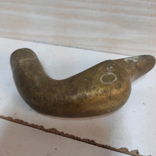 Vintage brass cane handle used, decorative walking stick handle