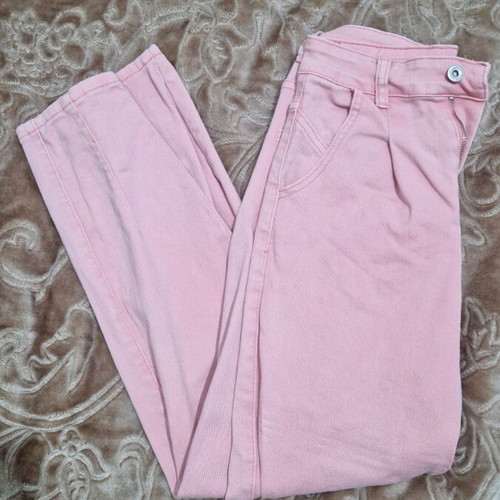 Pink high-waisted pants like new, size S
