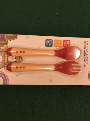 Hada Bear Baby Heat Sensing Spoon and Fork Set, BPA Free