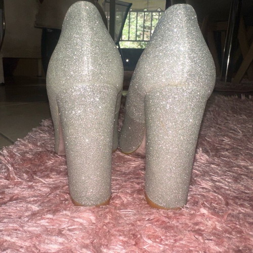 Bellucci silver glitter pumps no.38 new, 10cm heel
