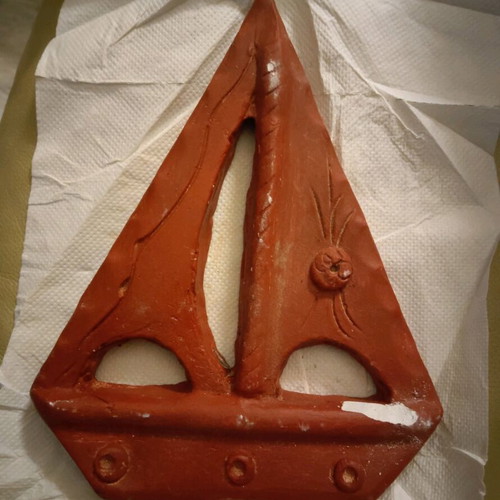 Wall ceramic decorative ship used
