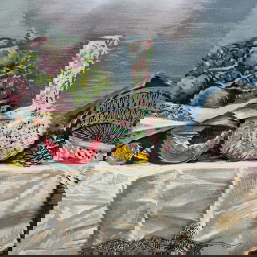 N. Chatzikyriakos Gikas silk screen printing used in frame