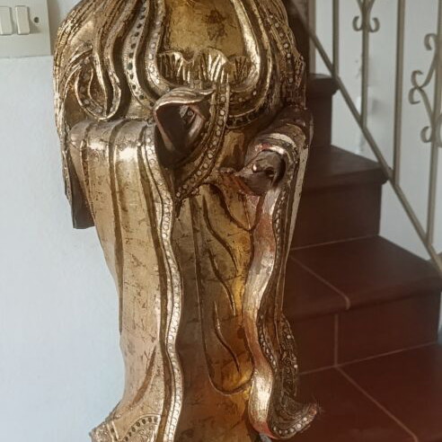 Guanyin Wooden Gilded Statue 80cm used, vintage
