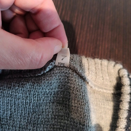 Boys' sleeveless sweater used, size 116 cm, gray blue