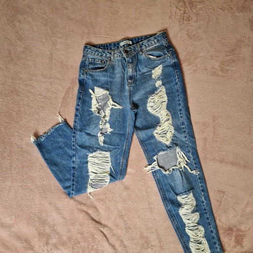 Jeans with rips like new, blue, size M 38 10