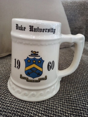 Κεραμικό ποτήρι μπύρας Duke University 1960 μεταχειρισμένο, συλλεκτικό