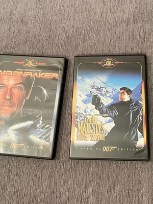 007 DVDs Moonraker and On Her Majestys Secret Service used
