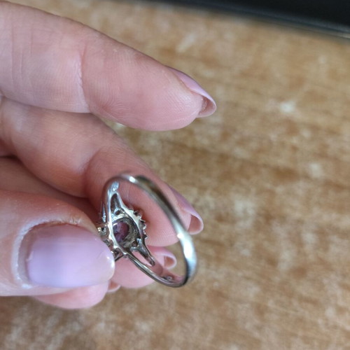 925 Silver Ring with Genuine Amethyst Like New