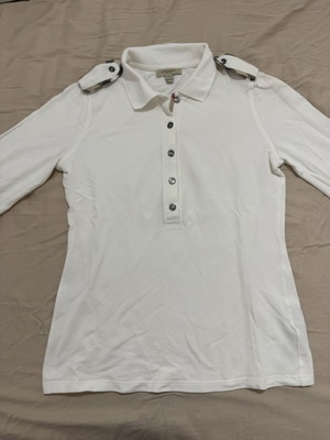 Burberry white 3/4 sleeve cotton shirt S-M