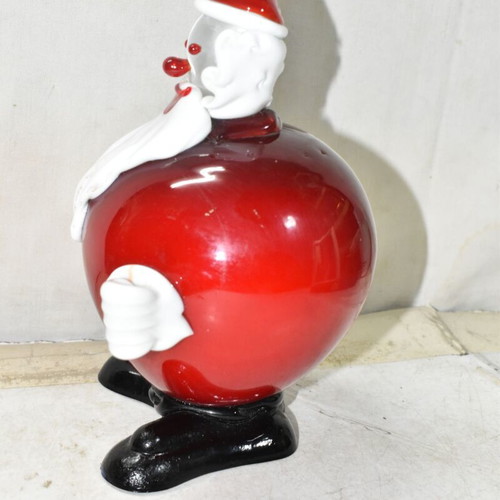 Vintage handmade glass Santa Claus figurine used