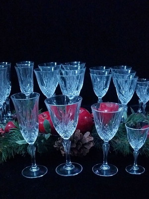 Cristal de Flandre Salzburg Stemmed Glasses 24 Pieces Like New