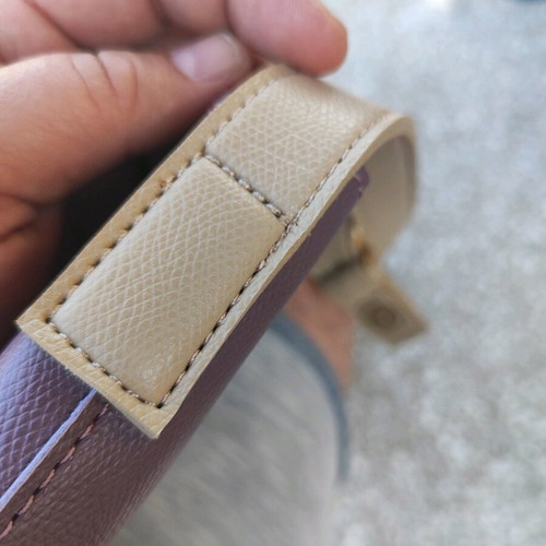 Gogo shoulder bag like new, beige and purple faux leather