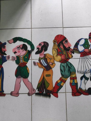 Spatharis figure set new, basic shadow theatre characters