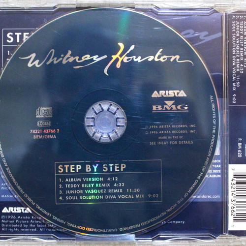 Whitney Houston Step By Step CD single new, pop