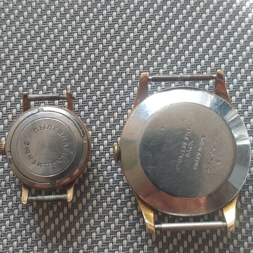 Roamer and Slava mechanical watches used, unisex, gold plated