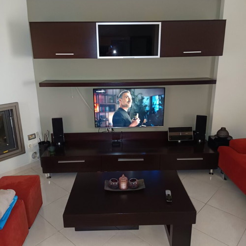 Living room composition used with 3 cabinets and shelf