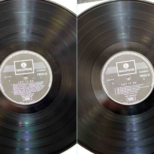Beatles Let It Be vinyl record used, rock genre, Parlophone 1970