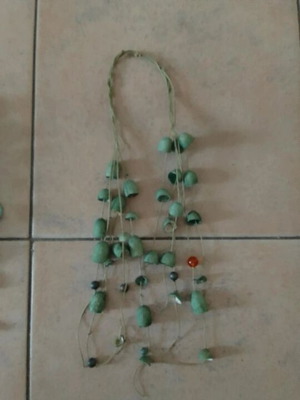 Handmade necklace like new, green