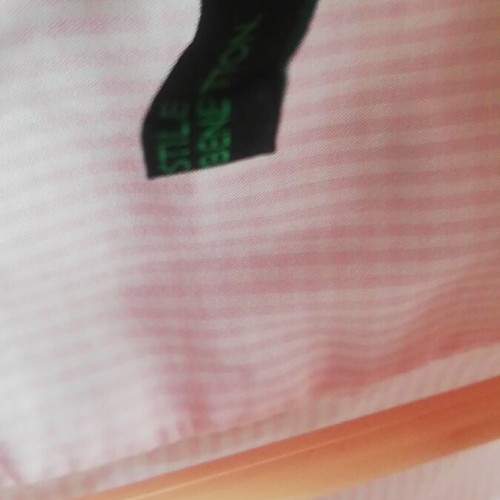 Benetton shirt like new, size M, white and pink
