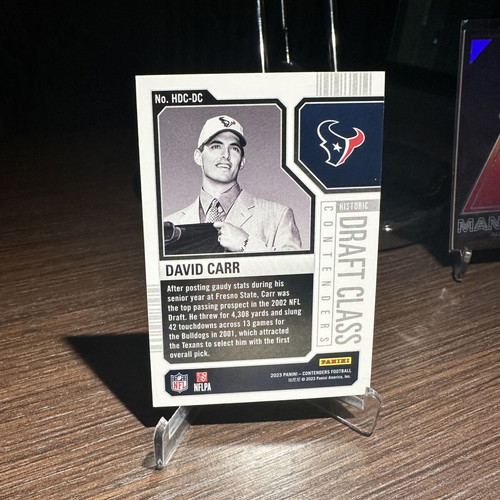 2023 Panini Contenders David Carr Historic Draft Class card new