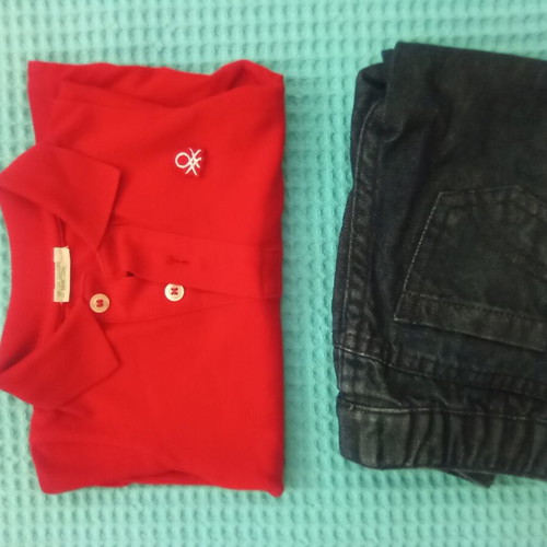 Baby clothing set 3-6 months, like new, Benetton polo and La Redoute jeans