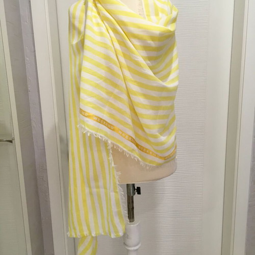 Weekend Max Mara Cotton/Linen Scarf New, White and Yellow