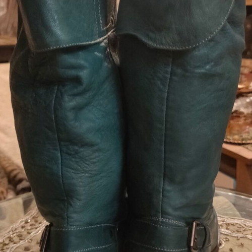 Diesel vintage leather boots used, petrol color, size 40