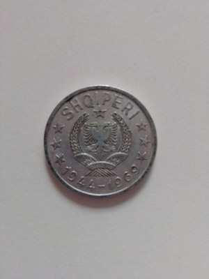 Albania 50 Qindarka 1969 used, 25th anniversary of Liberation