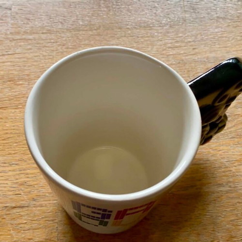 Ceramic mug "Game Over" with remote control handle used, 380ml