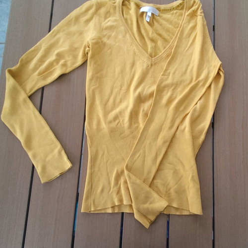 Bershka yellow long-sleeve blouse used, size M